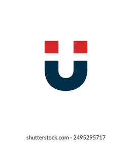 Logo letter U double i minimalist with blank background