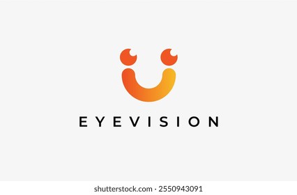 Letra U del logotipo y visión ocular. Digital, visual con concepto moderno y minimalista. Archivo editable.