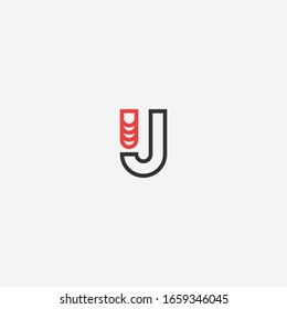 logo letter U and J with a unique design