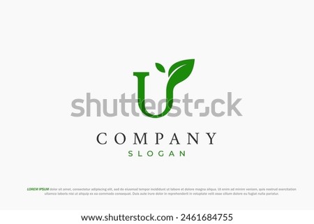 logo letter u leaf green nature