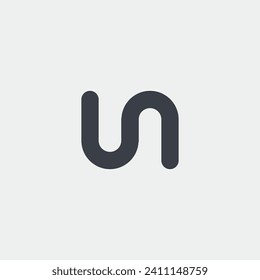 Logo letter U and N design template elment with blank background