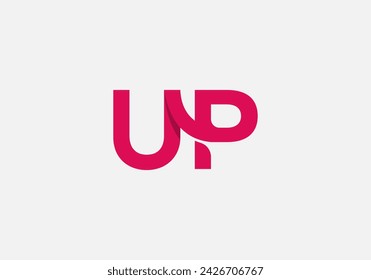 Logo letter U P with growth concept. Modern, minimalsit, monogram bold logo design. Editable color