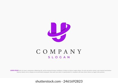 logo letter u planetary ring space business