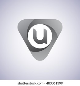 logo letter U rounded in the triangle shape, Vector design template elements for your application or company identity.