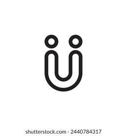 Logo letter U two head or dot with blank background