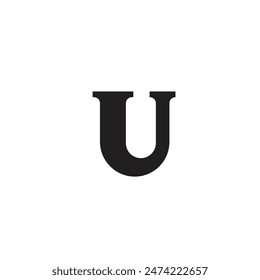 Logo letra U diseño único con fondo en blanco
