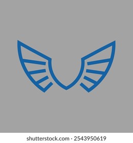 Logo letter u or V icon of a gallant bird wing