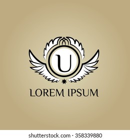 Logo letter U vector template (sign, symbol, emblem, ornament, icon)