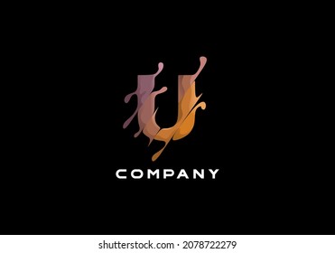 Letra De Logotipo U Modelo De Ilustración Del Vector De Agua Con Un Diseño Elegante Bien Para Cualquier Industria