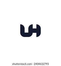 Letra de logotipo UH con fondo en blanco