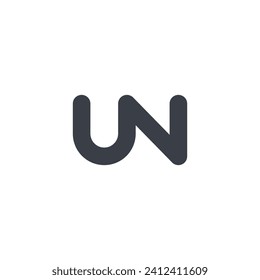 Logo letter UN minimalist with blank background