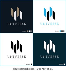 Logo letter UN Universe logo design template for brand or company and other