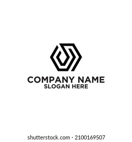 logo letter UON, with a hexagon design. abstract logo. modern template