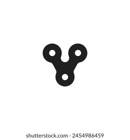 Logo letter V chain engine design simple minimalist with blank background
