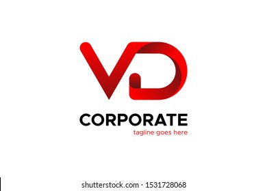Logo Letter V and D Vector Illustration  Template