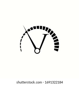 logo letter v with icon Speedometer vector design