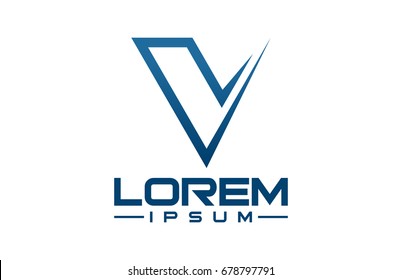 logo letter v line