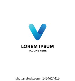 logo letter "V" on isolated white background