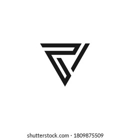logo letter v p abstract shape triangle font