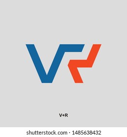 Logo letter V with R