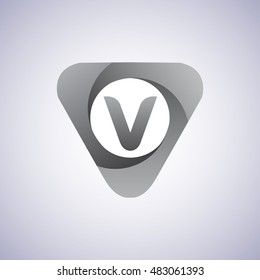 logo letter V rounded in the triangle shape, Vector design template elements for your application or company identity.