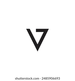 Logo letter V seven unique design line stroke