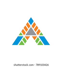 Logo A Letter V Triangle Mountain