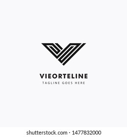 Logo Letter V Unique, Concept Letter V Monogram, Line Design Minimalist.