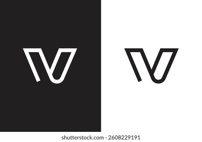 Logo letter V unique design minimalist with blank background