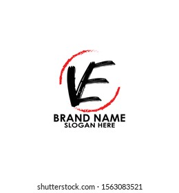 logo letter ve brush vector design