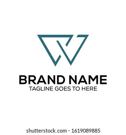 Logo letter W  abstrac - vector