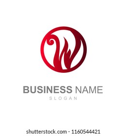 the logo of the letter w and the circle with a simple and modern look, the logo is ready to use