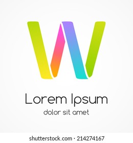 Logo letter W company vector design template. 