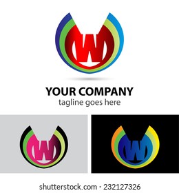 Logo letter W company vector design template 
