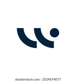 Logo letter W dot unique design with blank background