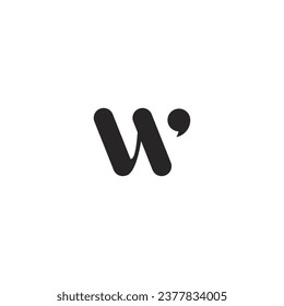 Logo letter w with elegant, expensive, premium style with comma sign above