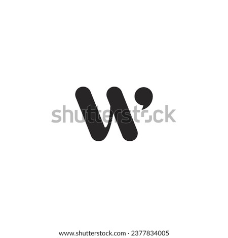Logo letter w with elegant, expensive, premium style with comma sign above