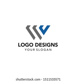 logo letter w geometric triangle
