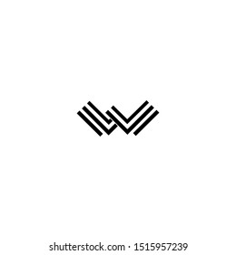 logo letter w geometric triangle