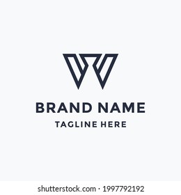 logo letter w geometric triangle