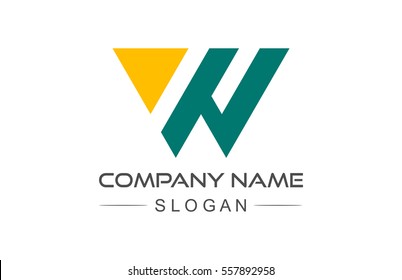 logo letter w geometric triangle