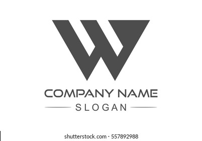 logo letter w geometric triangle