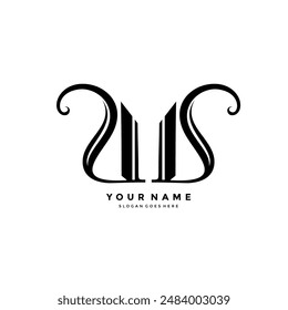 logo of the letter W with hair. unique initials of the letter W with loose hair. vector illustration. salon business sign, hair care and others