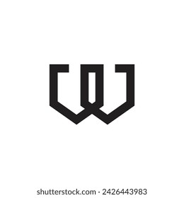 Logo letter W inverted roof design template element