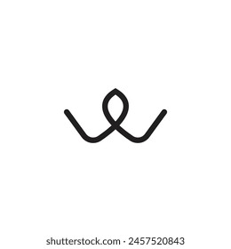 Logo letter W line black minimalist with blank background