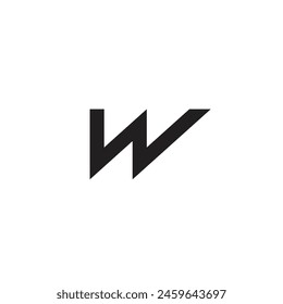 Logo letter W line capital minimalist with blank background