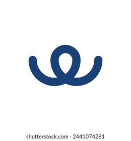 Logo letter W line stroke design template element