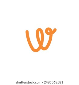 Logo letter W line stroke unique minimalist with blank background