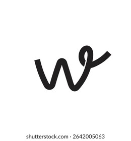 Logo letter W line stroke rope minimalist unique design