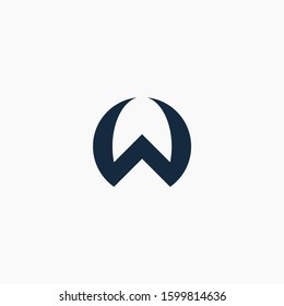 logo letter W O circle with ribbon swoosh wave. The logo can be used for business consulting and financial companies - vector